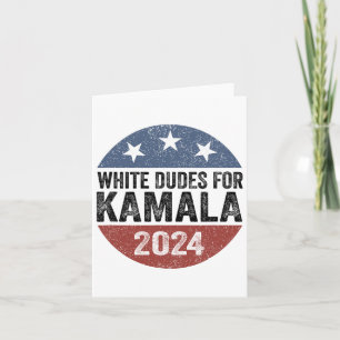 Dudes For Kamala Harris 2024 Retro Button Election Card