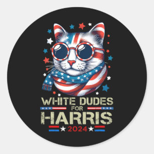 Dudes For Kamala Harris Childless Cat Lady For Kam Classic Round Sticker