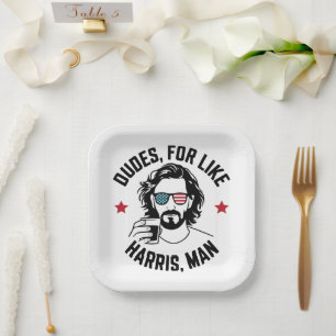 Dudes For Like Harris Man White Dudes For Harris  Paper Plate