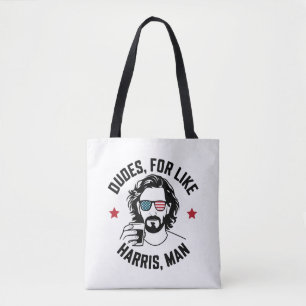 Dudes For Like Harris Man White Dudes For Harris Tote Bag