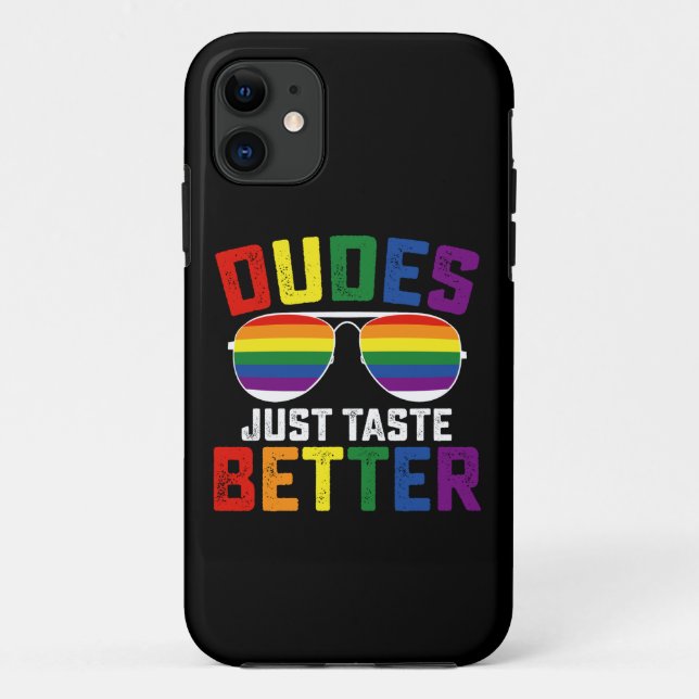 Dudes Just Taste Better Funny Gay LGBT Pride Case-Mate iPhone Case (Back)