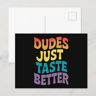 Dudes Just Taste Better Gay Pride Vintage Postcard