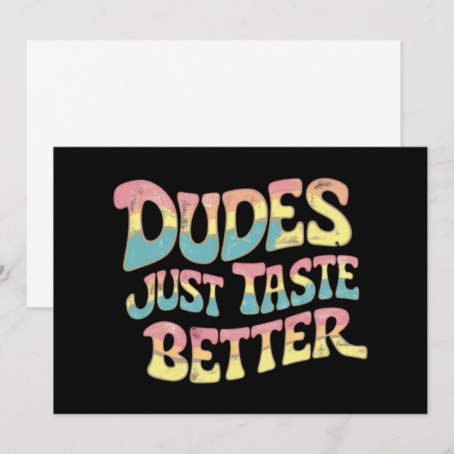 Dudes Just Taste Better LGBT Gay Pride Month Invitation (Front/Back)