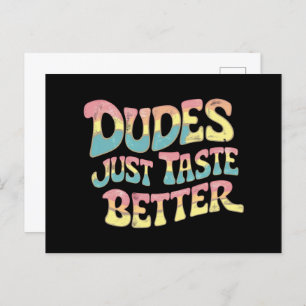 Dudes Just Taste Better LGBT Gay Pride Month Postcard