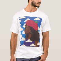 Dude's Raspberry Beret White T