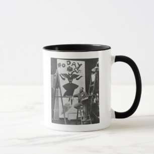 Dudley Hardy painting a poster Mug