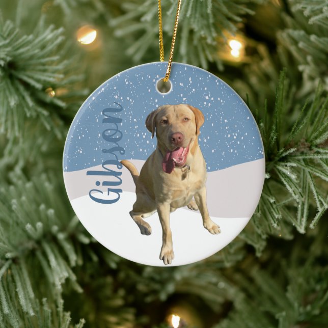 Dudley Labrador Christmas  Ceramic Ornament (Tree)