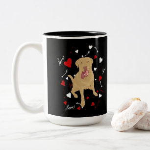 Dudley Labrador Retriever Valentines Day Two-Tone Coffee Mug