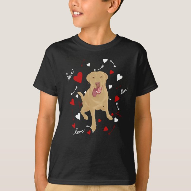 Dudley Labrador Valentines Day T-Shirt (Front)