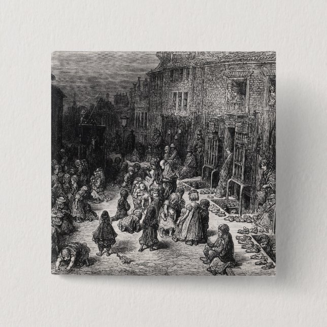 Dudley Street, Seven Dials 2 Inch Square Button (Front)