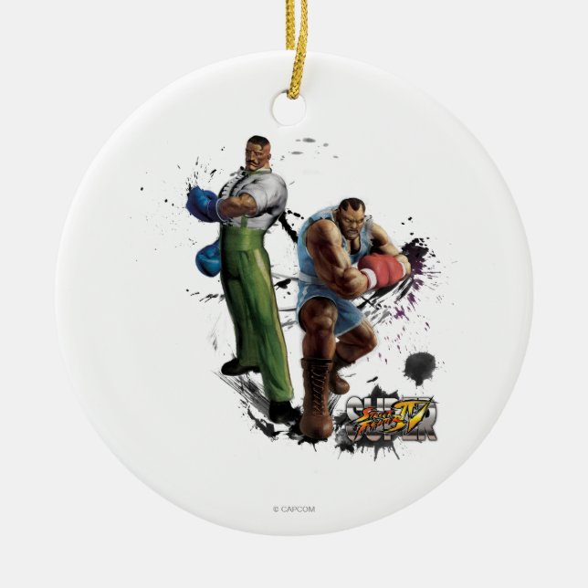 Dudley Vs. Balrog Ceramic Ornament (Front)