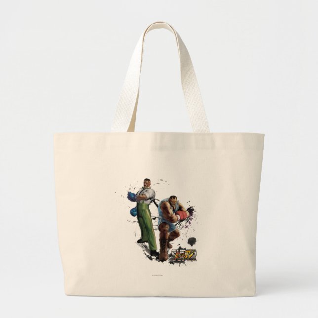 Dudley Vs. Balrog Large Tote Bag (Front)