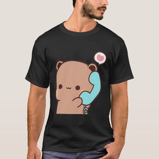 Dudu Is Making A Call To His Bubu, Cute Panda Bear T-Shirt (Front)