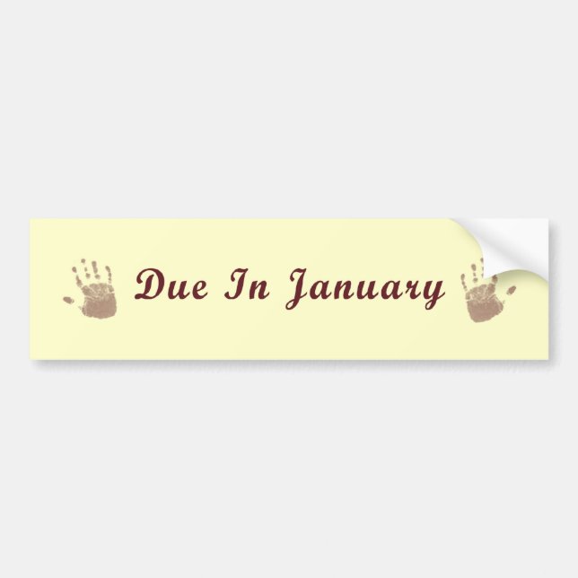 Due In January Bumpersticker Bumper Sticker (Front)