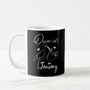 Due In January Funny Swan Carrying A Cute New Baby Coffee Mug