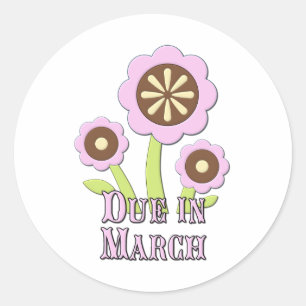 Due in March Expectant Mother Classic Round Sticker