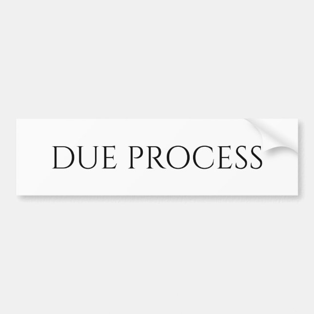 DUE PROCESS BUMPER STICKER (Front)