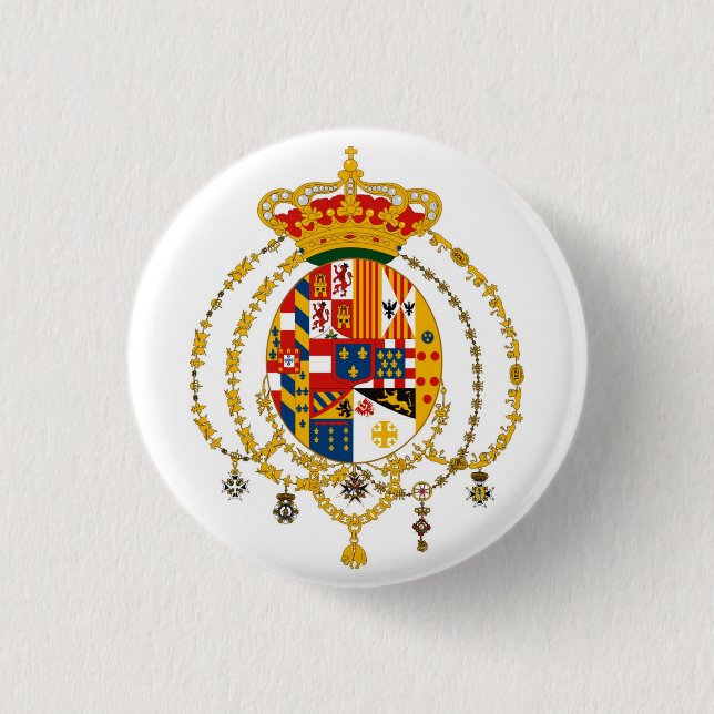 Due Sicilie Coat of Arms 1 Inch Round Button (Front)