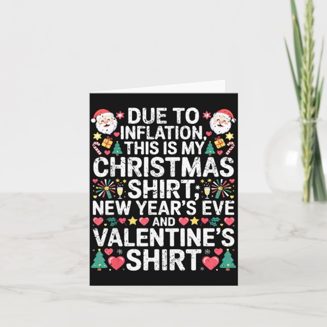 Due To Inflation Christmas New Year Valentine Funn Card (Front)