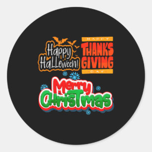 Due To Inflation This Is My Halloween Thanksgiving Classic Round Sticker