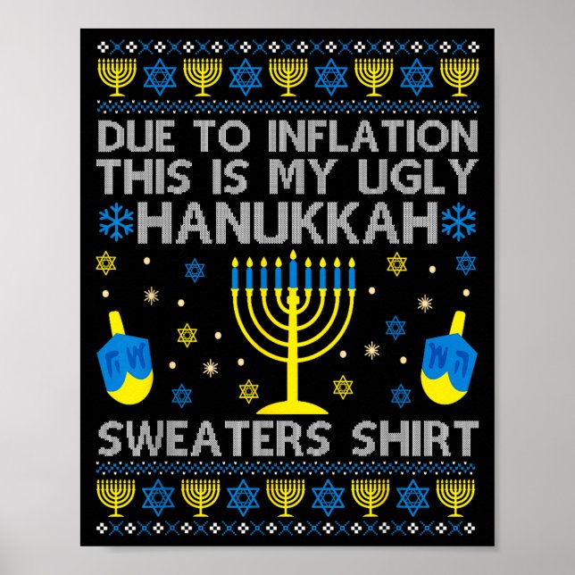 Due To Inflation This Is My Ugly Hanukkah Sweaters Poster (Front)