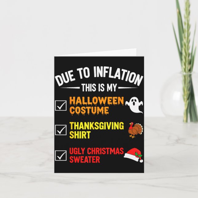 Due To Inflation This My Halloween Costume Men Wom Card (Front)