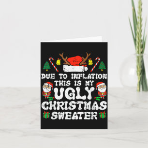 Due To Inflation Ugly Christmas Sweater Xmas Men W Card