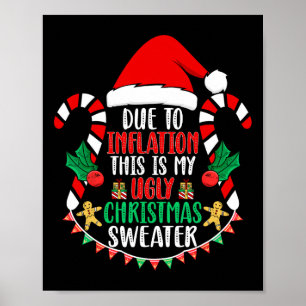 Due To Inflation Ugly Christmas Sweaters  Poster