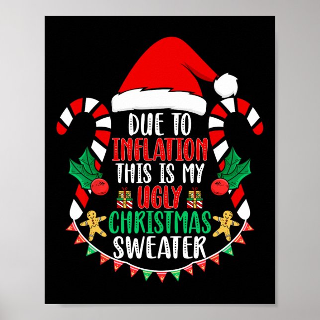 Due To Inflation Ugly Christmas Sweaters  Poster (Front)