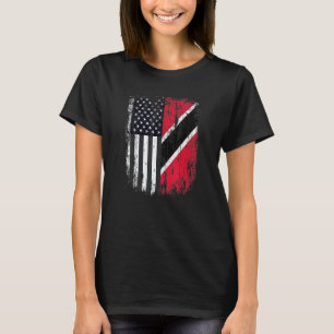 Duel Flag Trinidad and Tobago and American duel ci T-Shirt