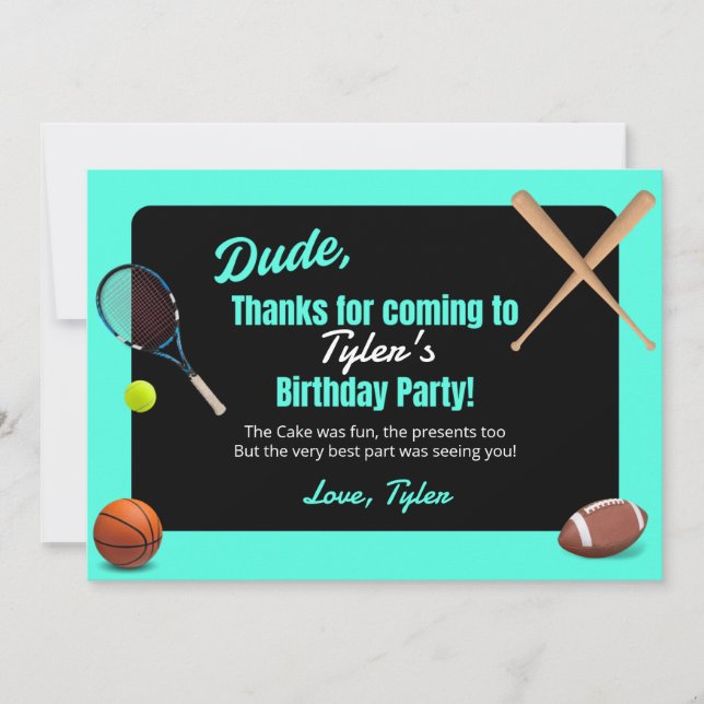 Duel Sports Anniversaire Carte de remerciements (Devant)