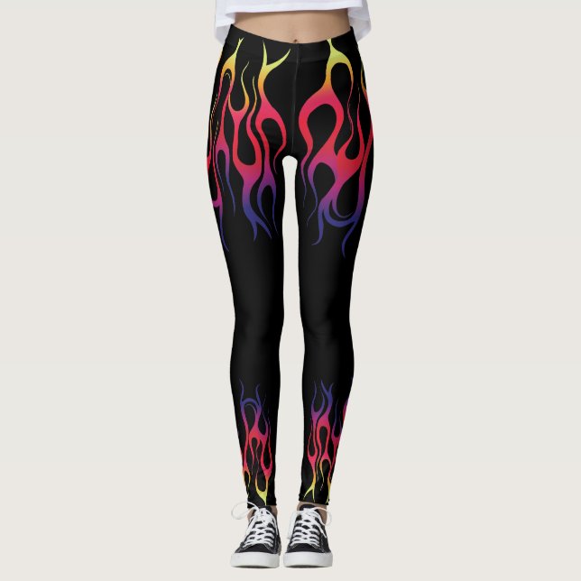 Dueling Flame Leggings Yoga Pants (Front)