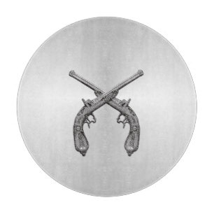 Duelling Pistols Silver Cutting Board