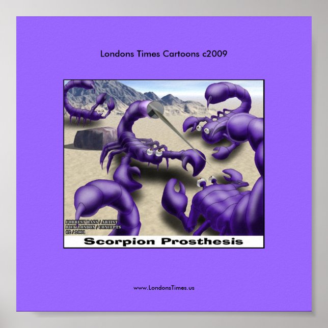 Duelling Scorpions Funny Cartoon Posters (Front)