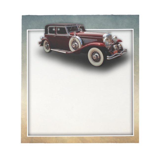 Duesenberg (Duesy) Model J Classic Car Notepad (Front)