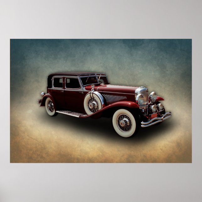 Duesenberg (Duesy) Model J Classic Car Poster (Front)
