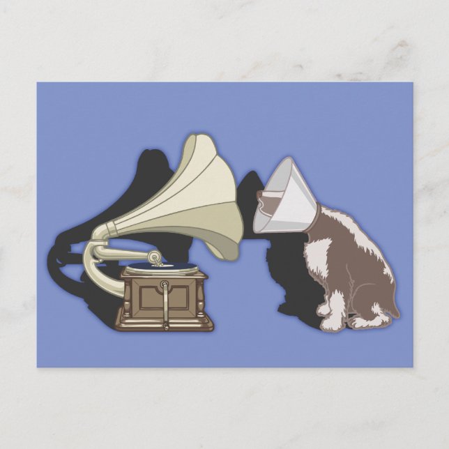 Duet - Dog & Gramophone Postcard (Front)