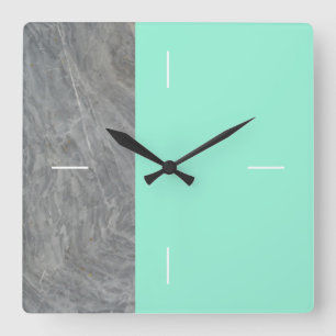 DUET marble sea green or any colour Square Wall Clock