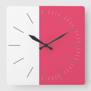 DUET   white plus any colour Square Wall Clock
