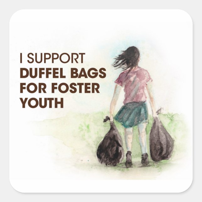 Duffel Bags for Foster Youth Stickers (Front)
