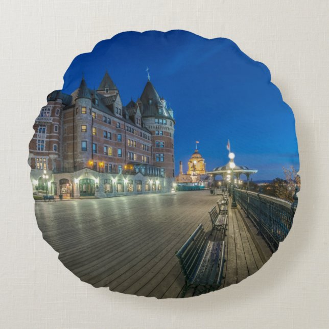 Dufferin Terrace at dawn Round Pillow (Front)