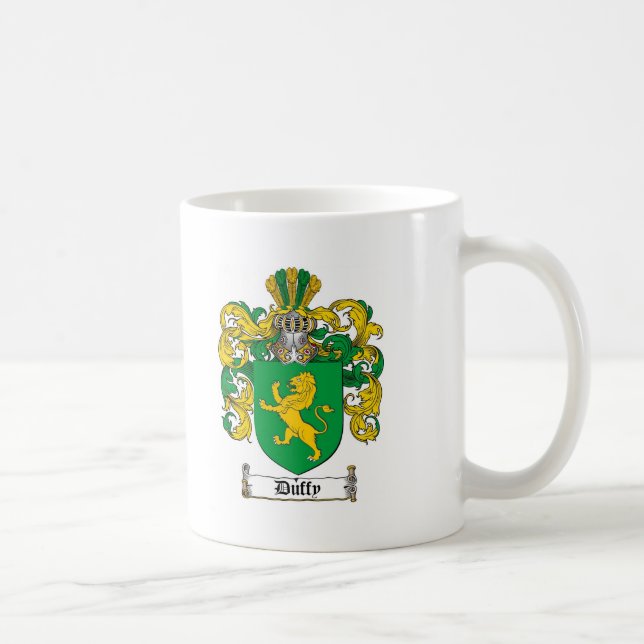 DUFFY FAMILY CREST -  DUFFY COAT OF ARMS COFFEE MUG (Right)