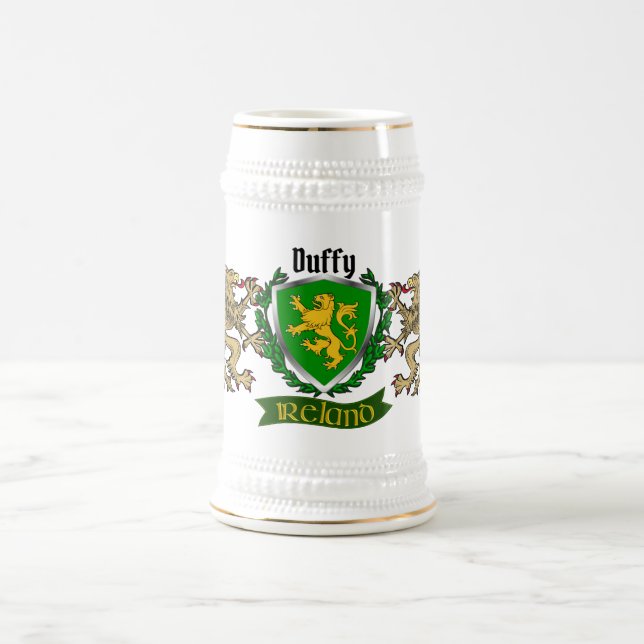 Duffy/O'Duffy Irish Shield Personalized Beer Stein (Center)
