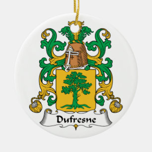 Dufresne Family Crest Ceramic Ornament