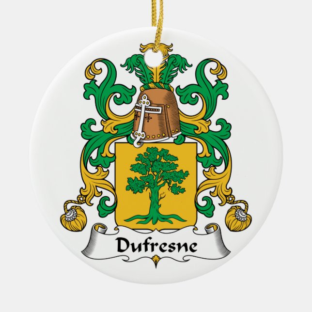 Dufresne Family Crest Ceramic Ornament (Front)