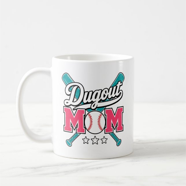 Dugout Mom Baseball Coffee Mug (Left)