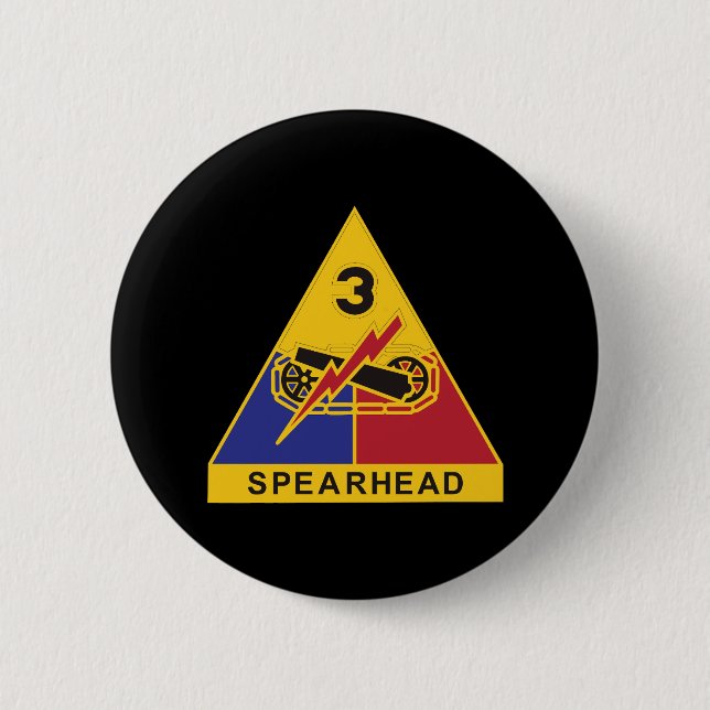 DUI - 3rd Armoured Division 2 Inch Round Button (Front)