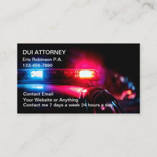 DUI Attorney Modern Police Car Theme Business Card