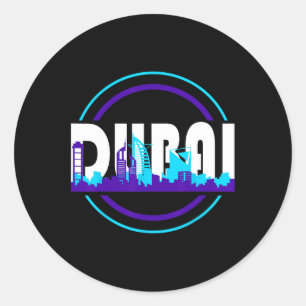 Dui United Arab Emirates Vacation Travel Souvenir Classic Round Sticker