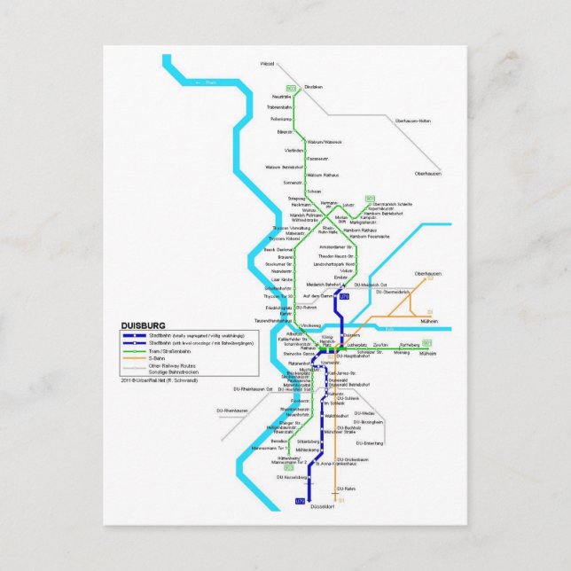 Duisburg subway system postcard (Front)